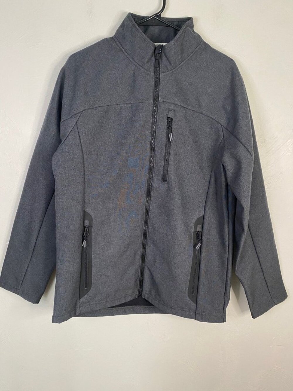 All in Motion M Soft Shell Jacket Gray Water Resistant Fleece Lined Full Zip